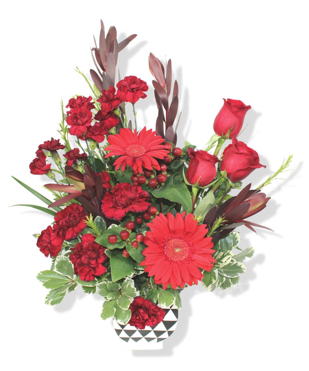 Black, White and Red All Over Greenville & Greer (SC) Flower Delivery
